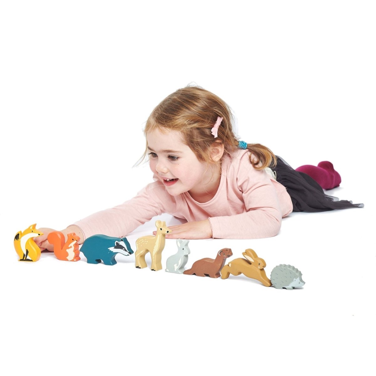 8 Woodland Animals Shelf Set – Wooden animals shelf for children, available at Learning Bugs UK