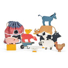 Farmyard Stacker & Farmyard Rag Book Bundle – Wooden animal bundle for children, available at Learning Bugs UK