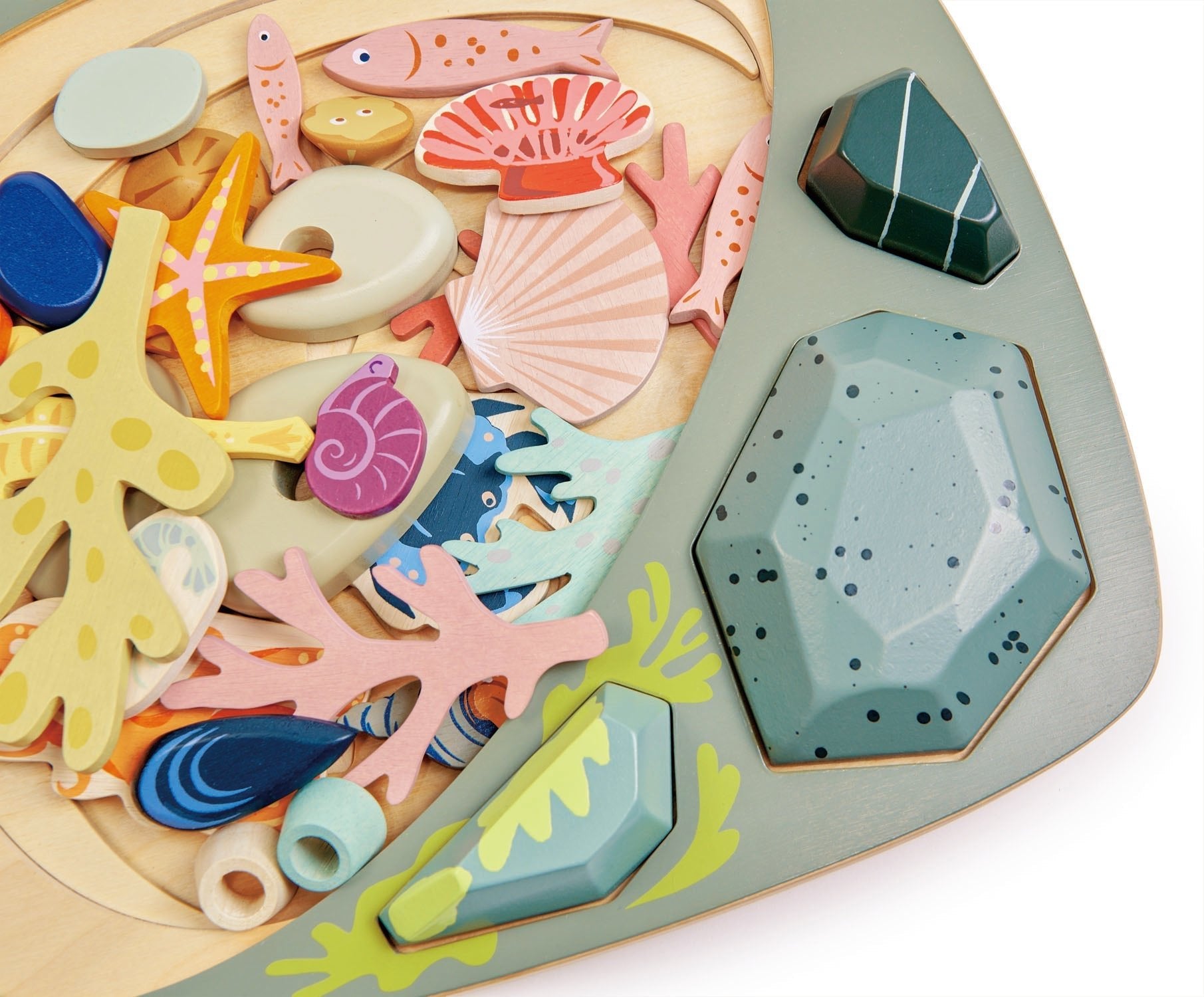 Buy Tender Leaf My Little Rock Pool | Wooden open ended play set for kids by Learning Bugs UK