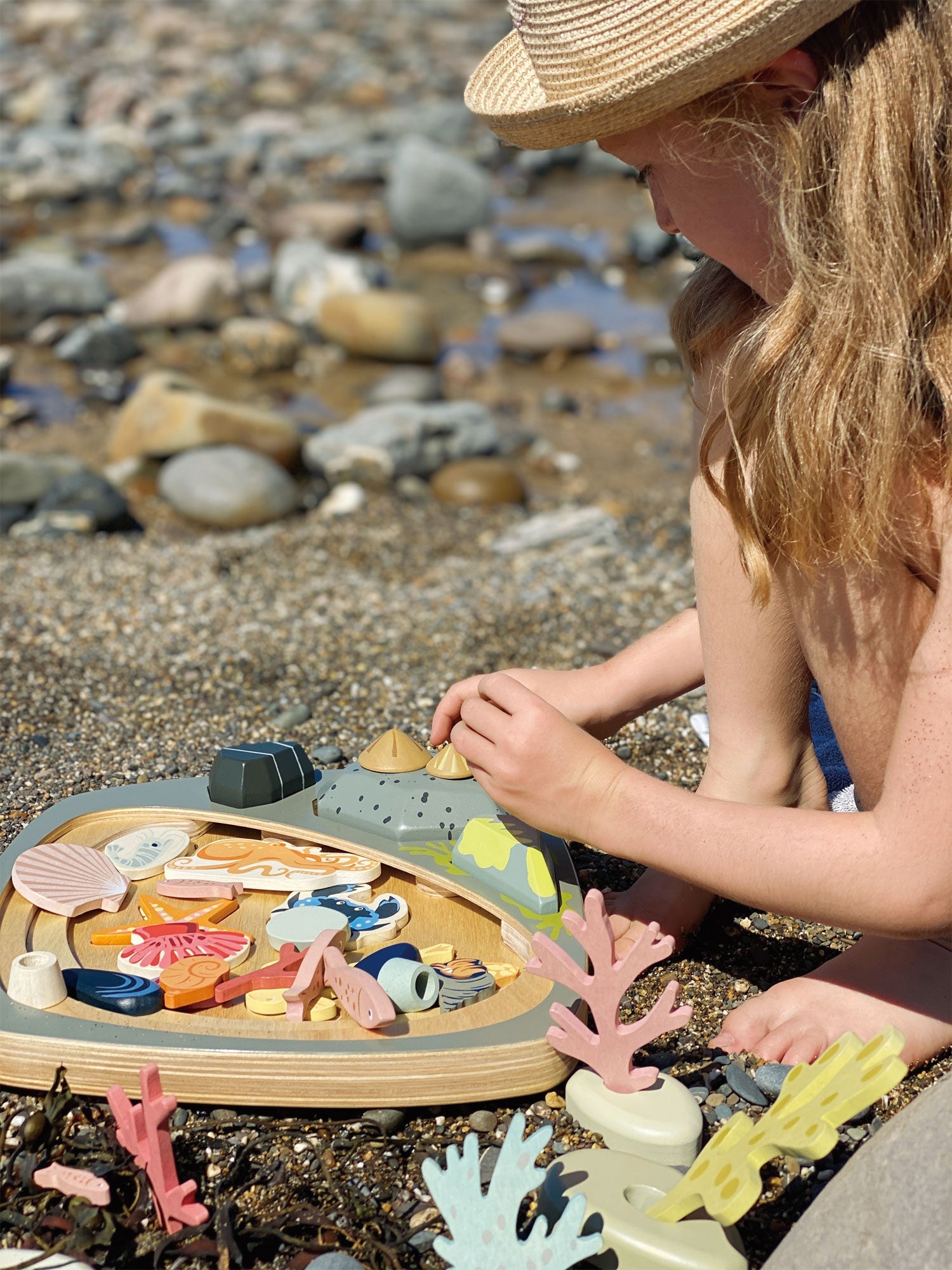 Buy Tender Leaf My Little Rock Pool | Wooden open ended play set for kids by Learning Bugs UK