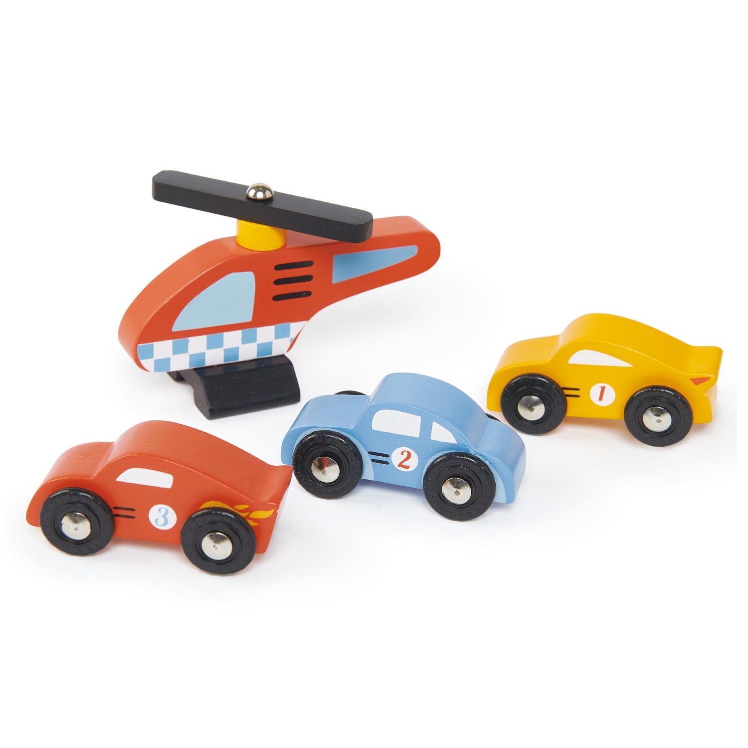 Buy Blue Bird Service Station | Wooden garage playset + cars for kids by Learning Bugs UK