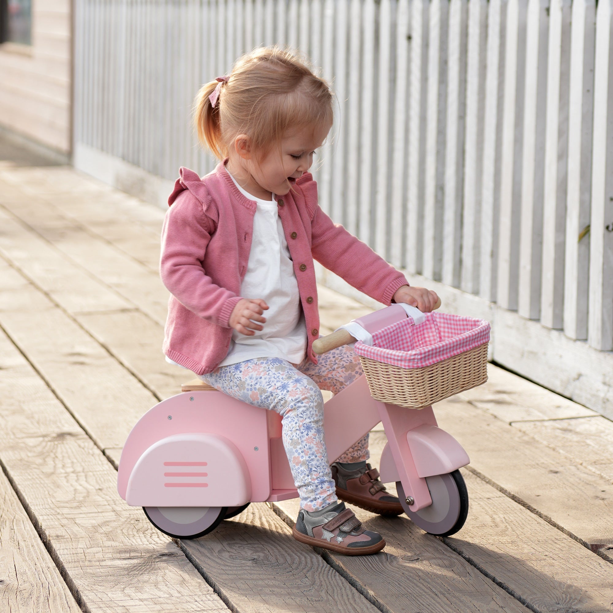 Buy Scooter With Basket | Sit + Ride On for kids by Learning Bugs UK