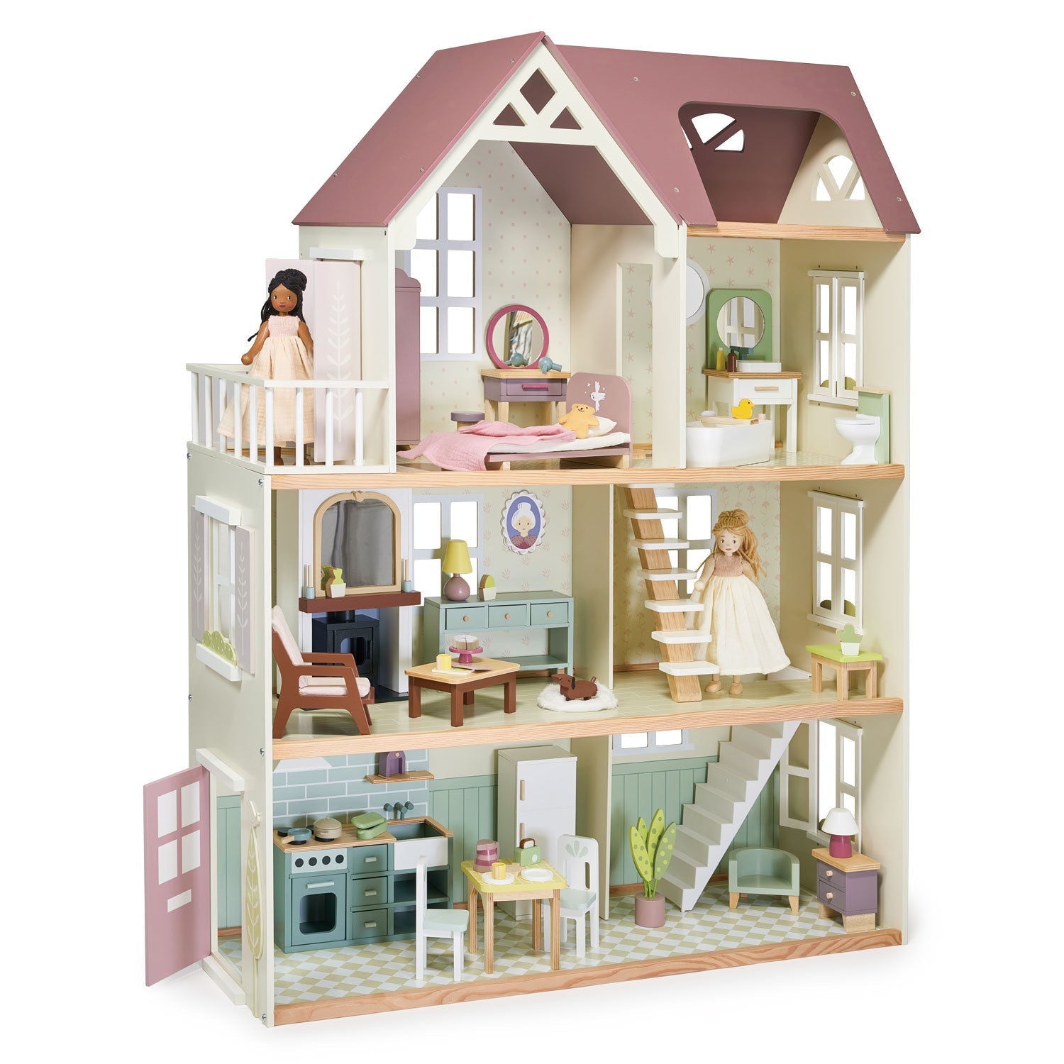 Buy Mulberry Mansion | Wooden dolls house for kids by Learning Bugs UK