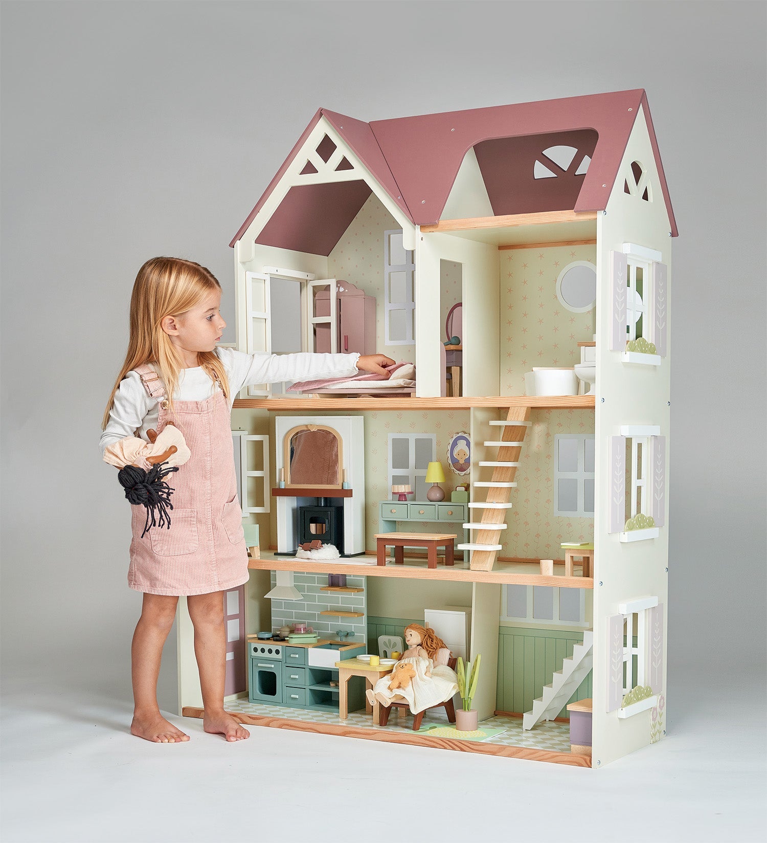Buy Mulberry Mansion | Wooden dolls house for kids by Learning Bugs UK