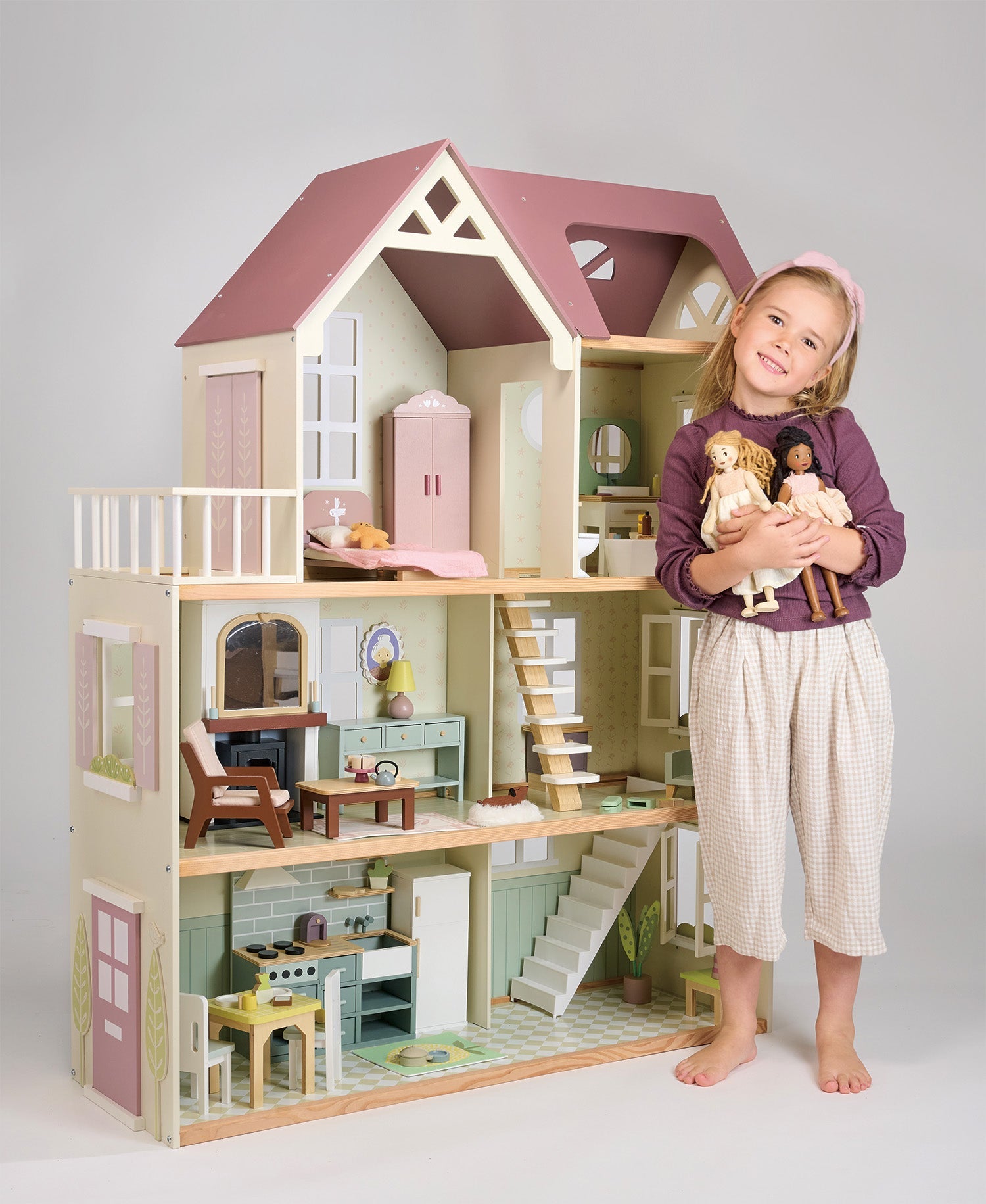 Buy Mulberry Mansion | Wooden dolls house for kids by Learning Bugs UK