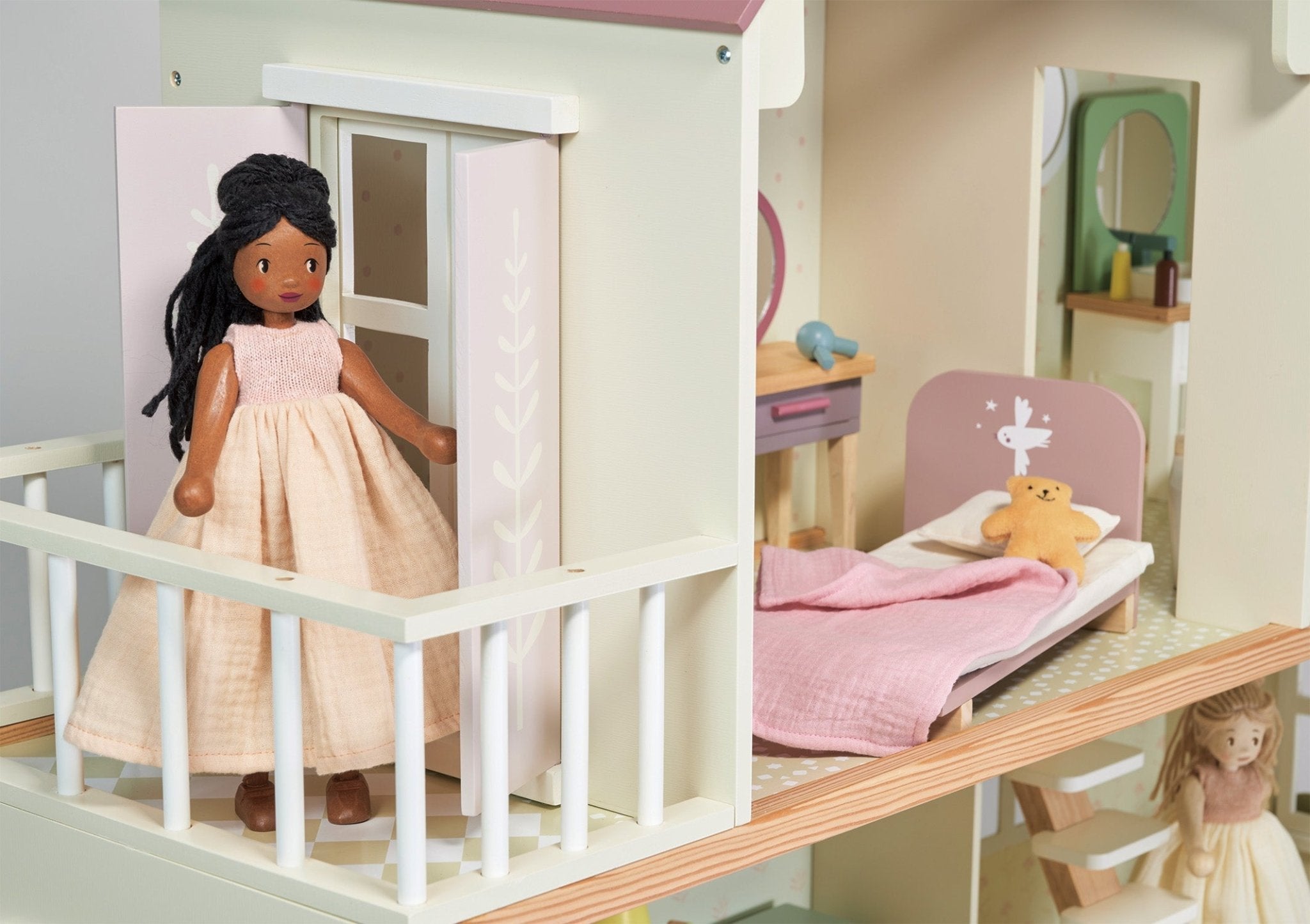 Buy Lola Wooden Doll | Wooden dolls house doll for kids by Learning Bugs UK
