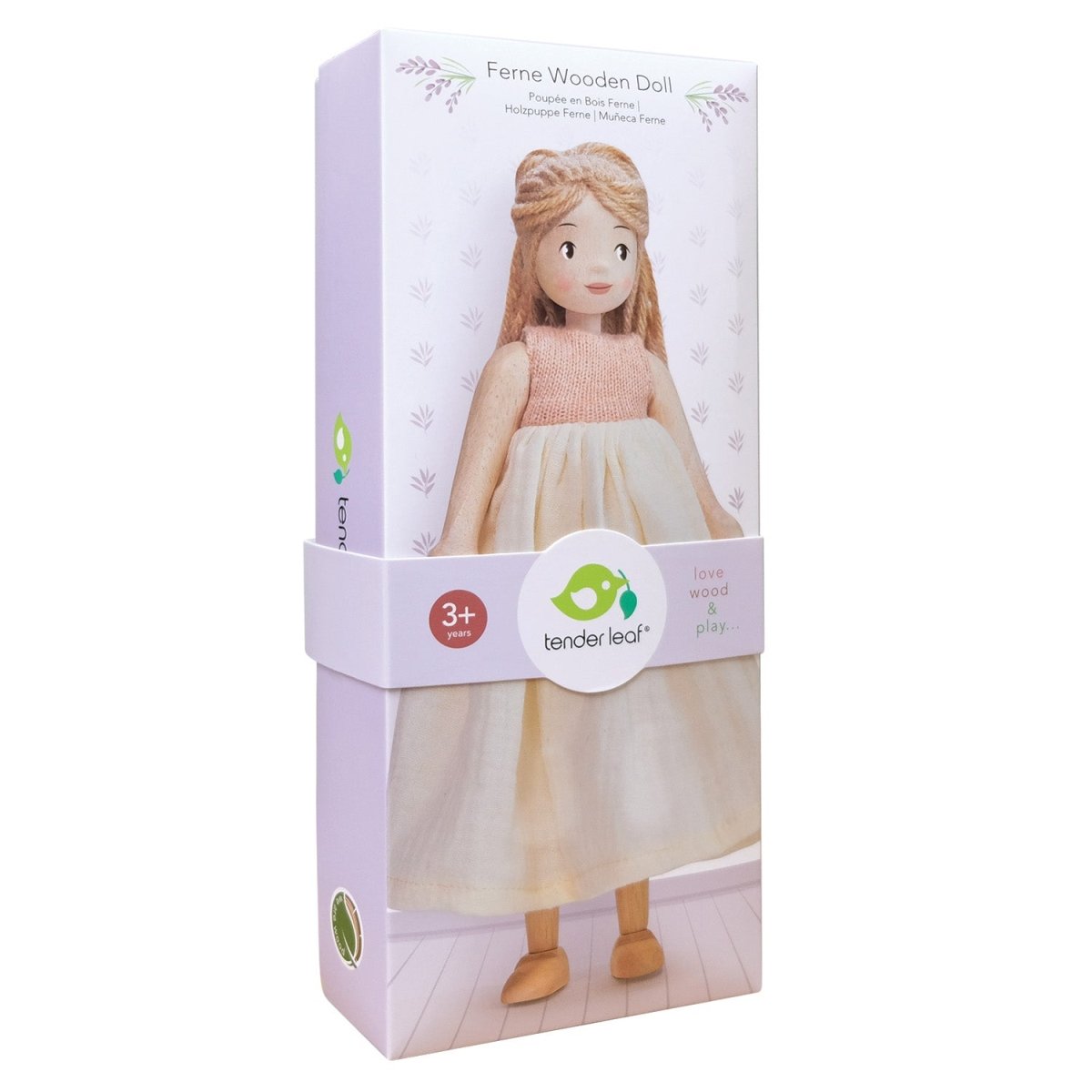 Fearne Wooden Doll – Wooden dolls house doll for children, available at Learning Bugs UK