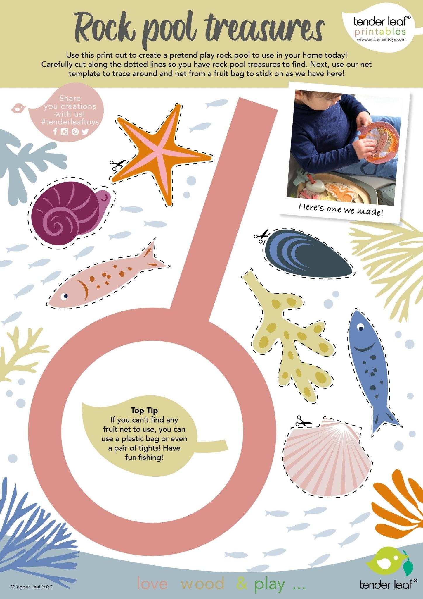 Buy Tender Leaf My Little Rock Pool | Wooden open ended play set for kids by Learning Bugs UK