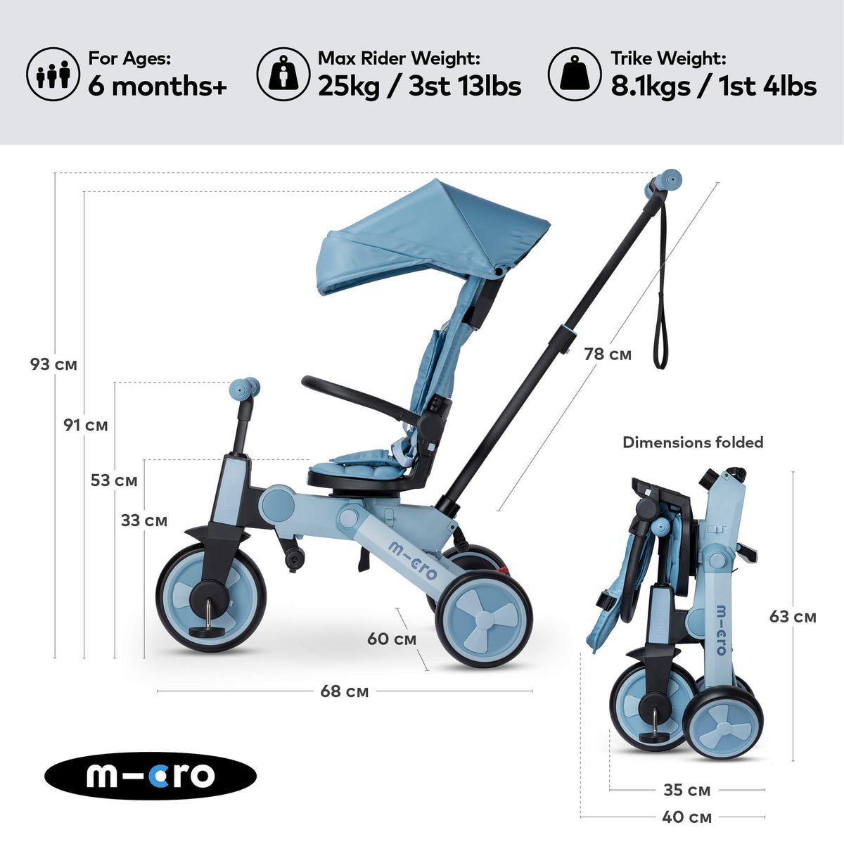 Micro Scooters Micro Flexi Trike – Trikes for children, available at Learning Bugs UK
