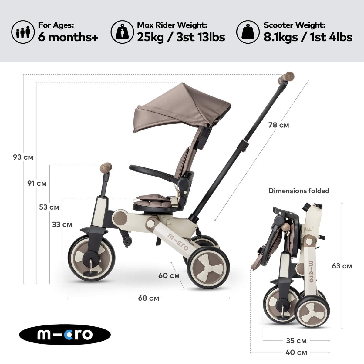 Micro FlexiTrike 7-in-1 – for children, available at Learning Bugs UK