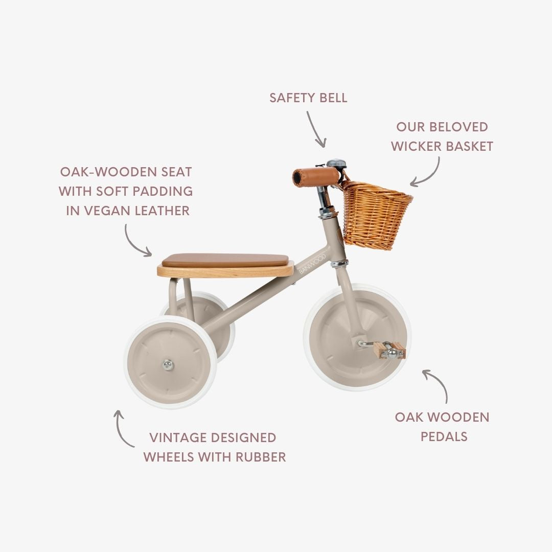 Banwood Trike – Classic Toddler Tricycle (Beige)