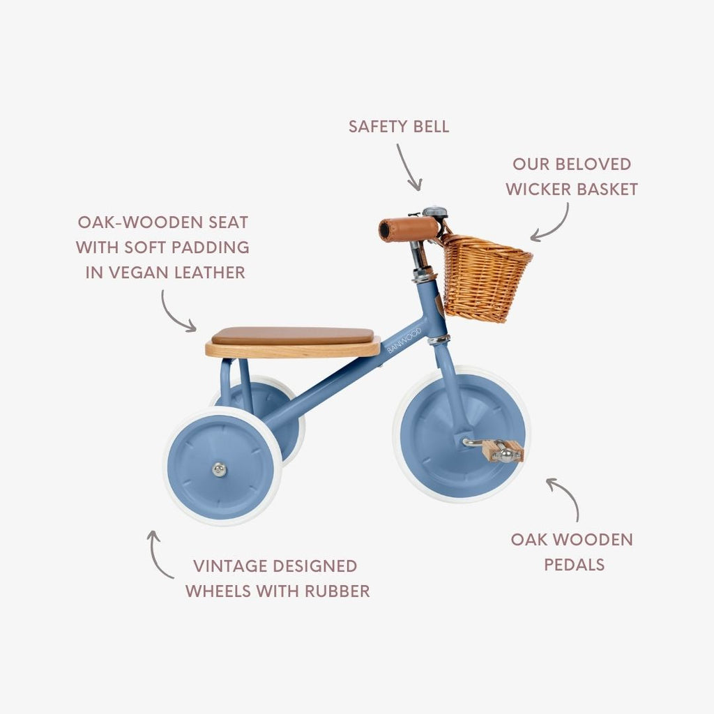 Banwood Trike – Classic Toddler Tricycle (Blue)