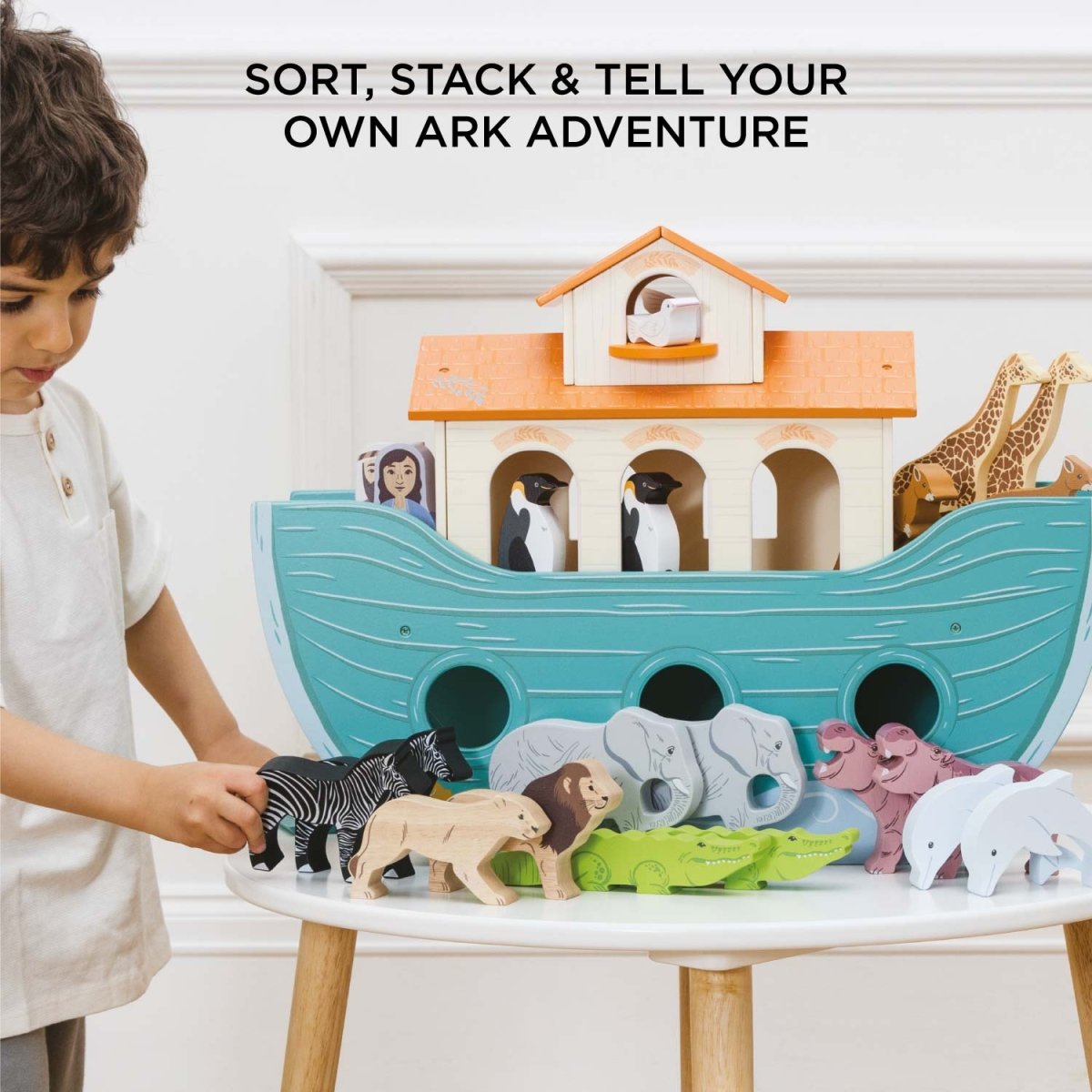Noah’s Great Wooden Ark & Animals – Educational Toys for children, available at Learning Bugs UK