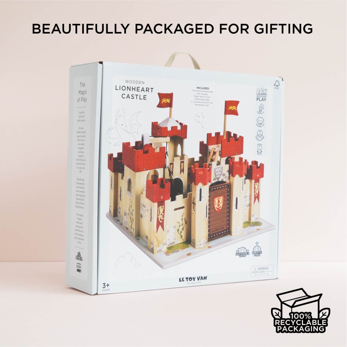 Lionheart Wooden Castle – Pretend Play for children, available at Learning Bugs UK