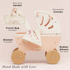 Le Toy Van Doll's Wooden Pram – for children, available at Learning Bugs UK