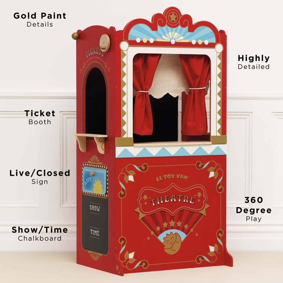 Retro Toy Puppet Theatre – Puppet Theaters for children, available at Learning Bugs UK