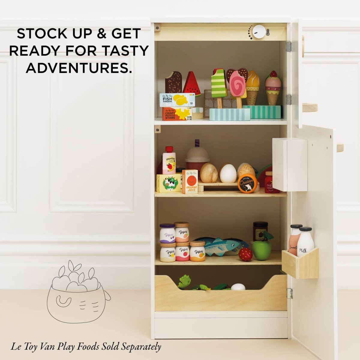 Kitchen Freestanding Fridge Freezer – Toy Kitchens & Play Food for children, available at Learning Bugs UK