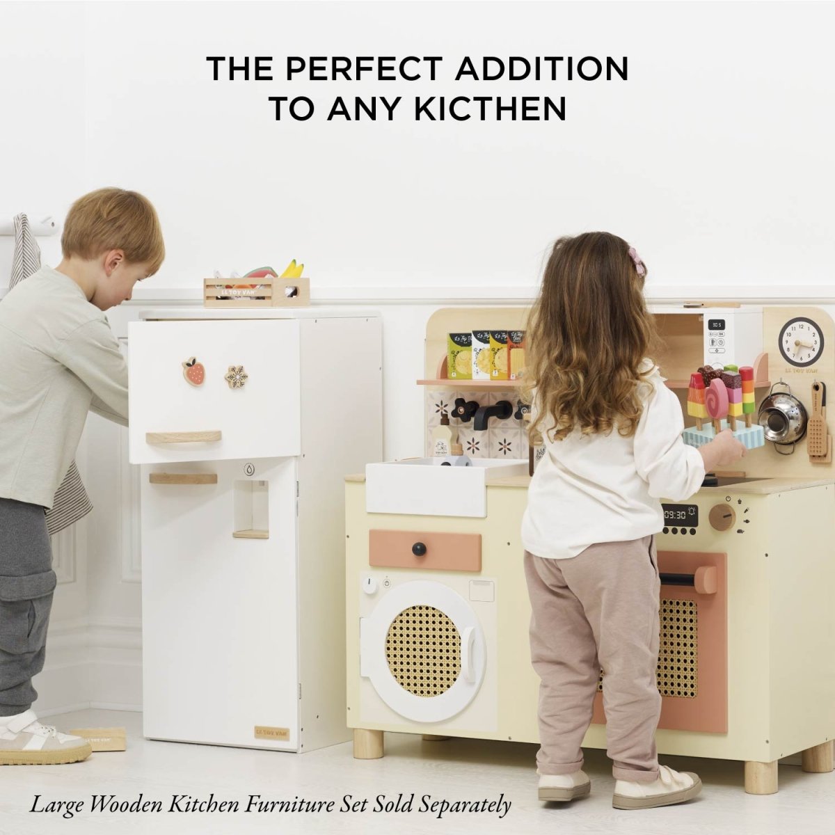 Kitchen Freestanding Fridge Freezer – Toy Kitchens & Play Food for children, available at Learning Bugs UK