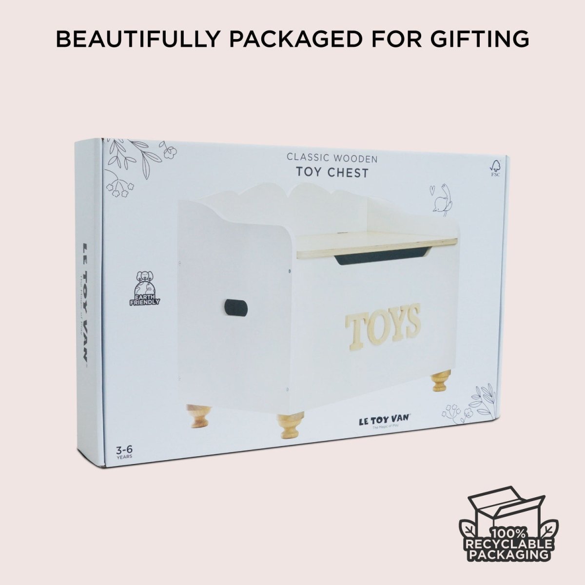Classic Wooden Toy Chest – Baby & Toddler Furniture Sets for children, available at Learning Bugs UK
