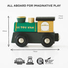 Le Toy Van Royal Express Train & Carriages - Green – Wooden Train for children, available at Learning Bugs UK
