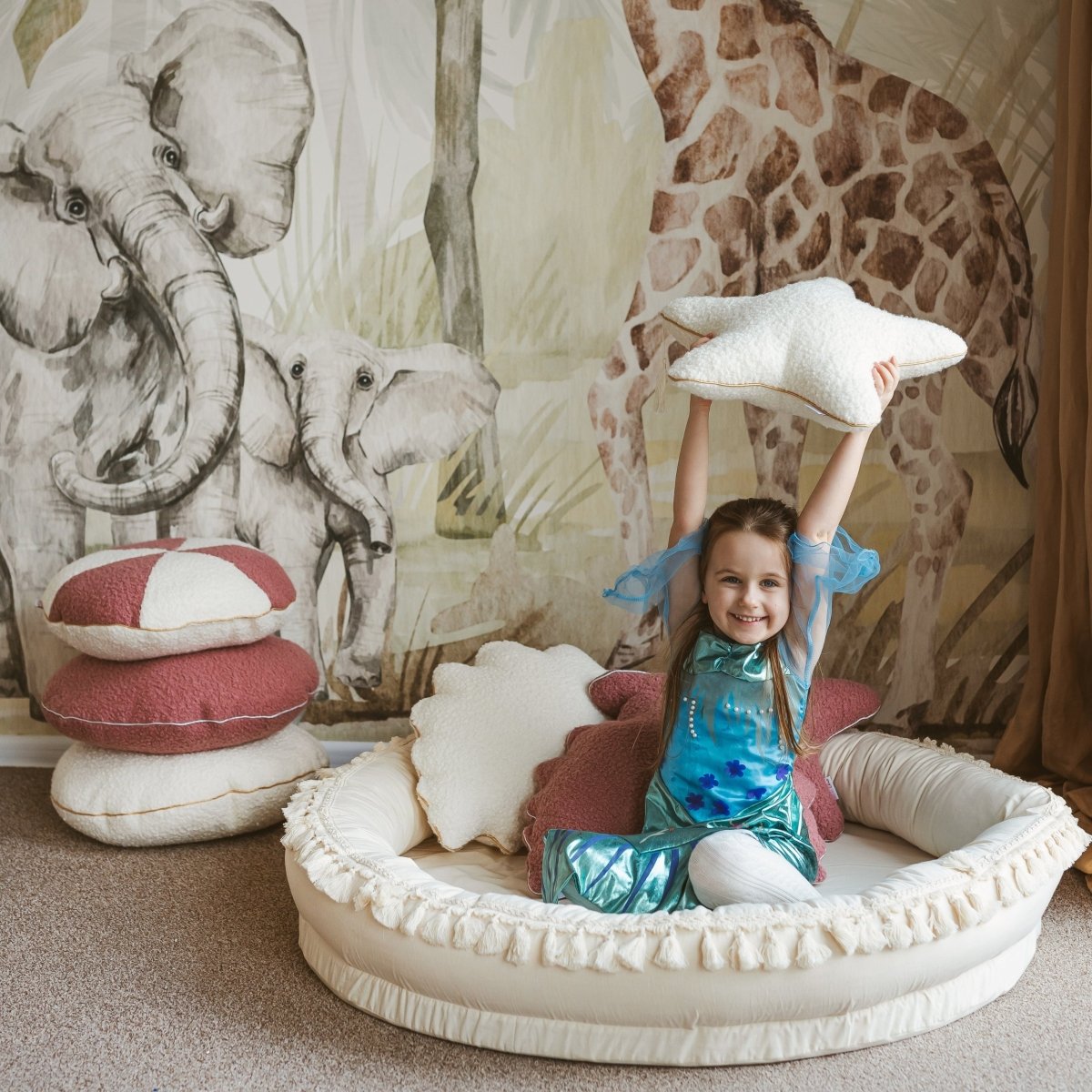 MINICAMP Seashell Pillows, Starfish Throw Pillows, Crustaceancore Decor | PACK of 2 – Decorative Pillows for children, available at Learning Bugs UK