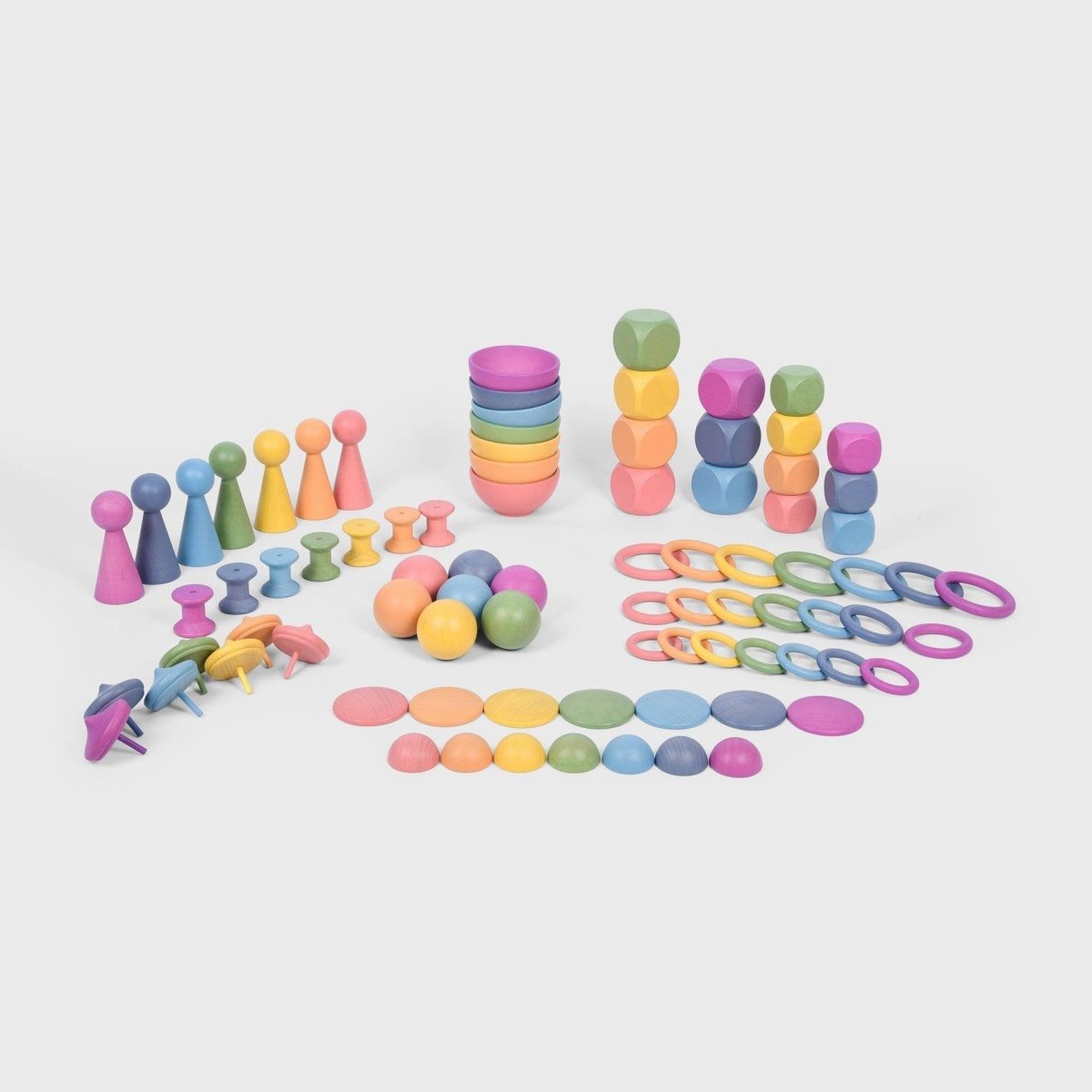 Rainbow Wooden Super Set – Baby Toys & Activity Equipment for children, available at Learning Bugs UK