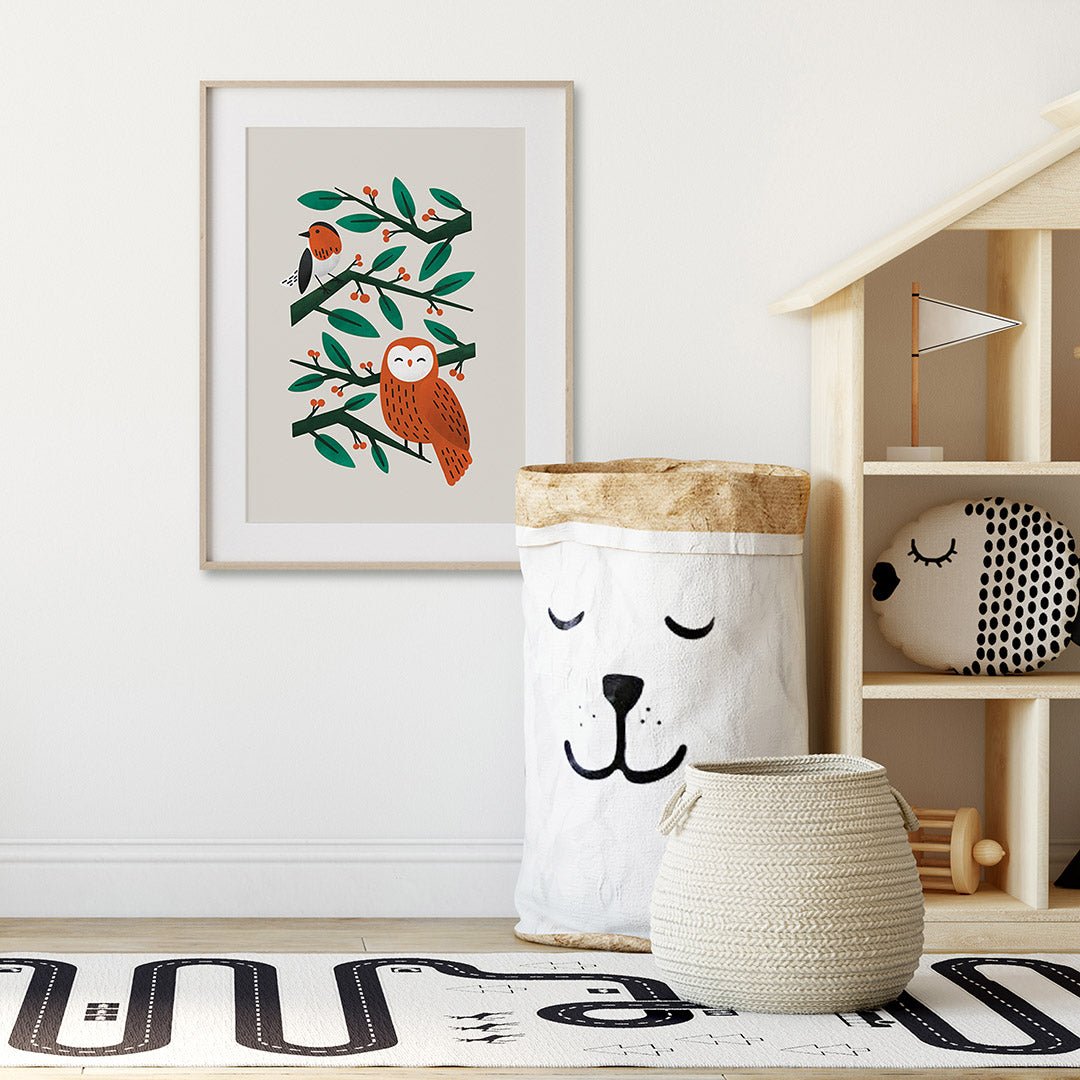 Neutral Scandi Woodland Animals Nursery Prints Set of 3 – Print Sets for children, available at Learning Bugs UK