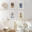 Neutral Safari Animals Nursery Prints Set of 4 – Print Sets for children, available at Learning Bugs UK