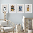 Neutral Safari Animals Nursery Prints Set of 4 – Print Sets for children, available at Learning Bugs UK
