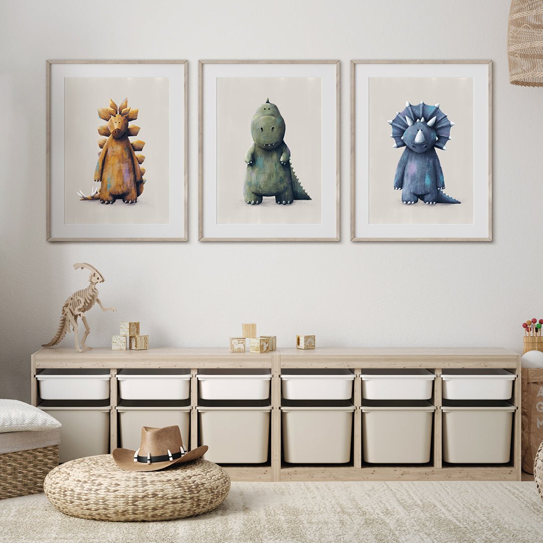 Dinosaur Nursery Prints set of 3 – Print Sets for children, available at Learning Bugs UK