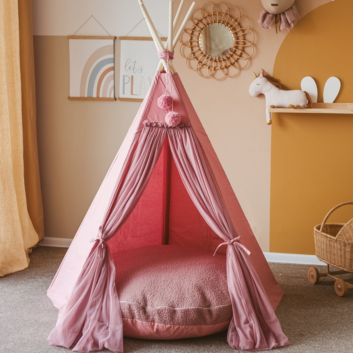 MINICAMP Fairy Kids Play Tent with Tulle in Rose – Teepees for children, available at Learning Bugs UK