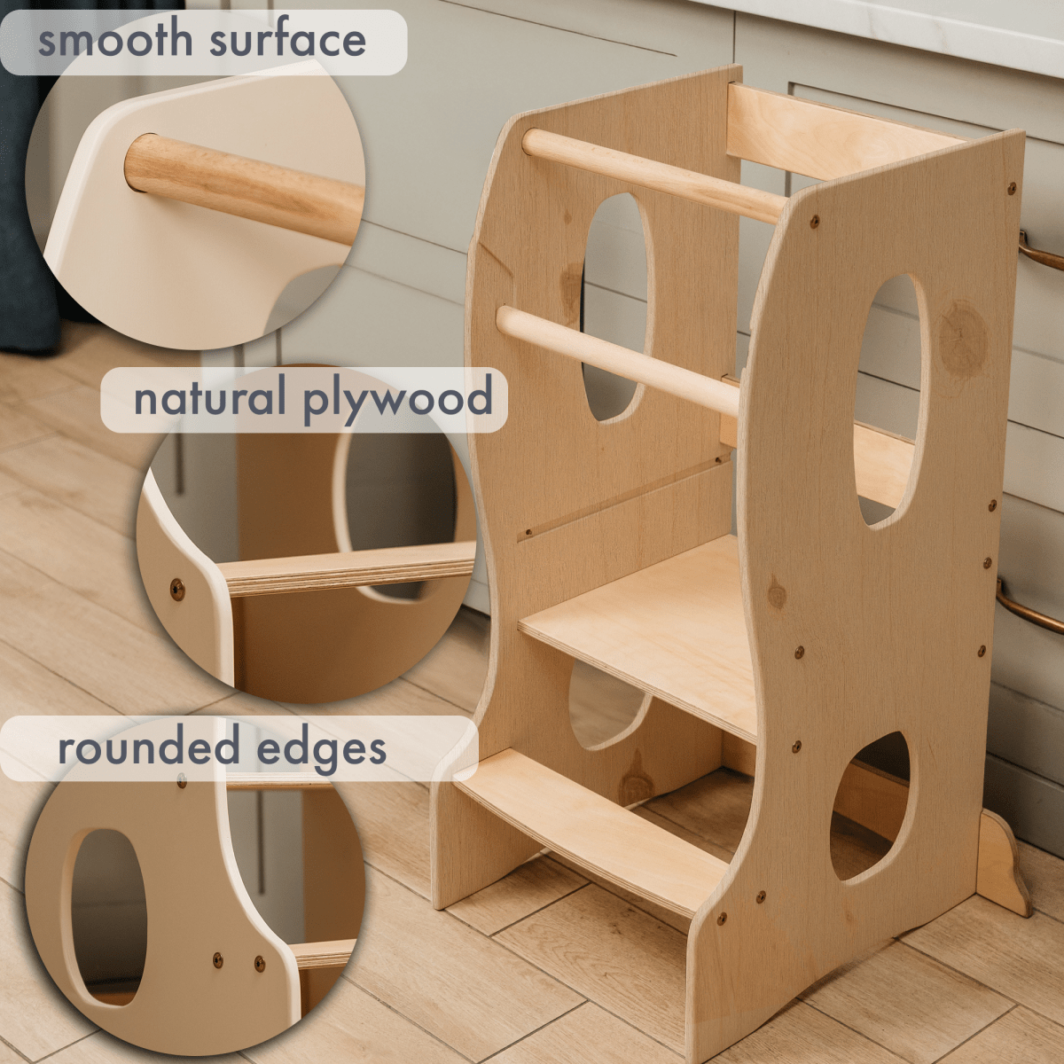 Goodevas Stable Montessori Helper Tower – Wooden – Learning Towers for children, available at Learning Bugs UK