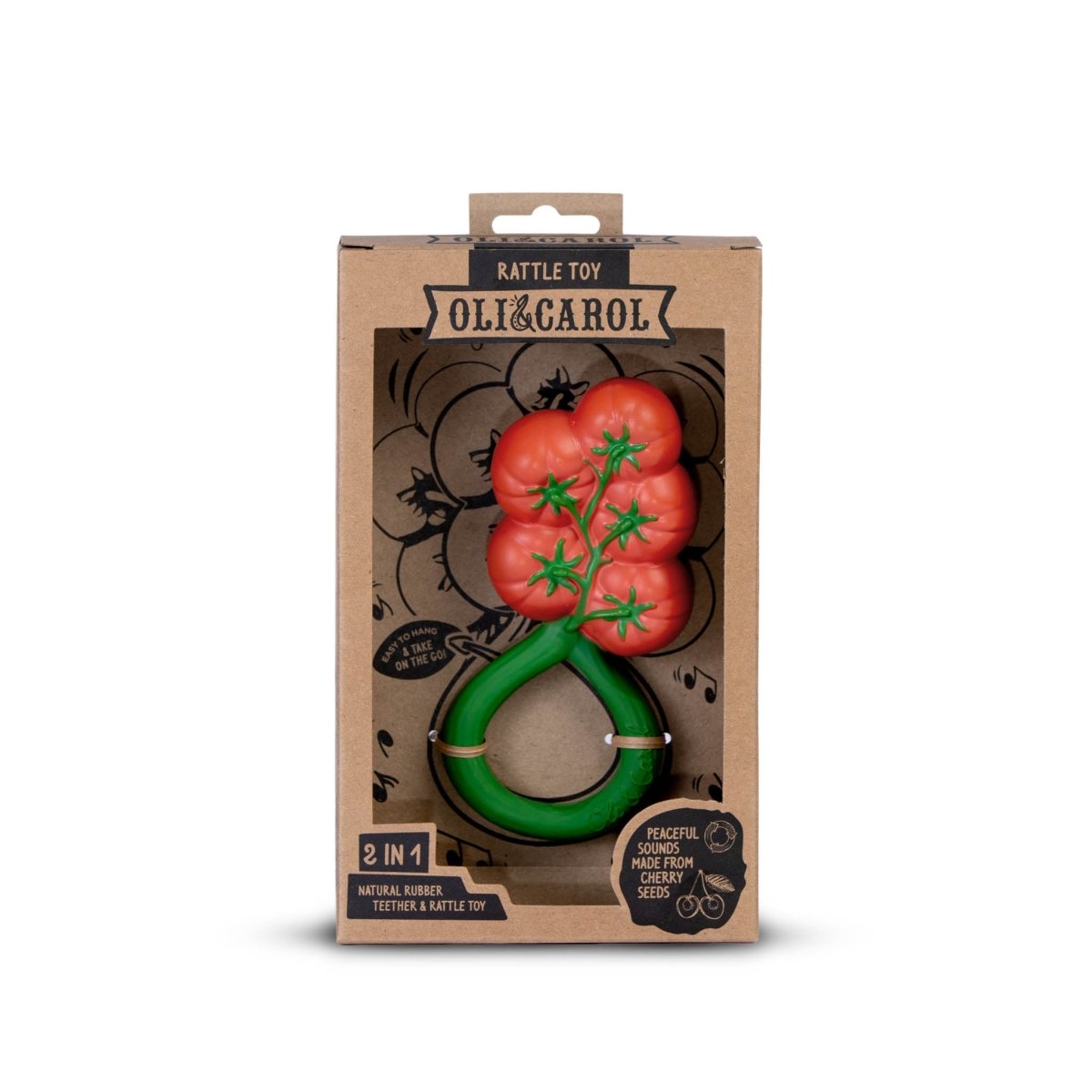 Oli & Carol Tomato Baby Rattle & Teether – Baby Rattles for children, available at Learning Bugs UK