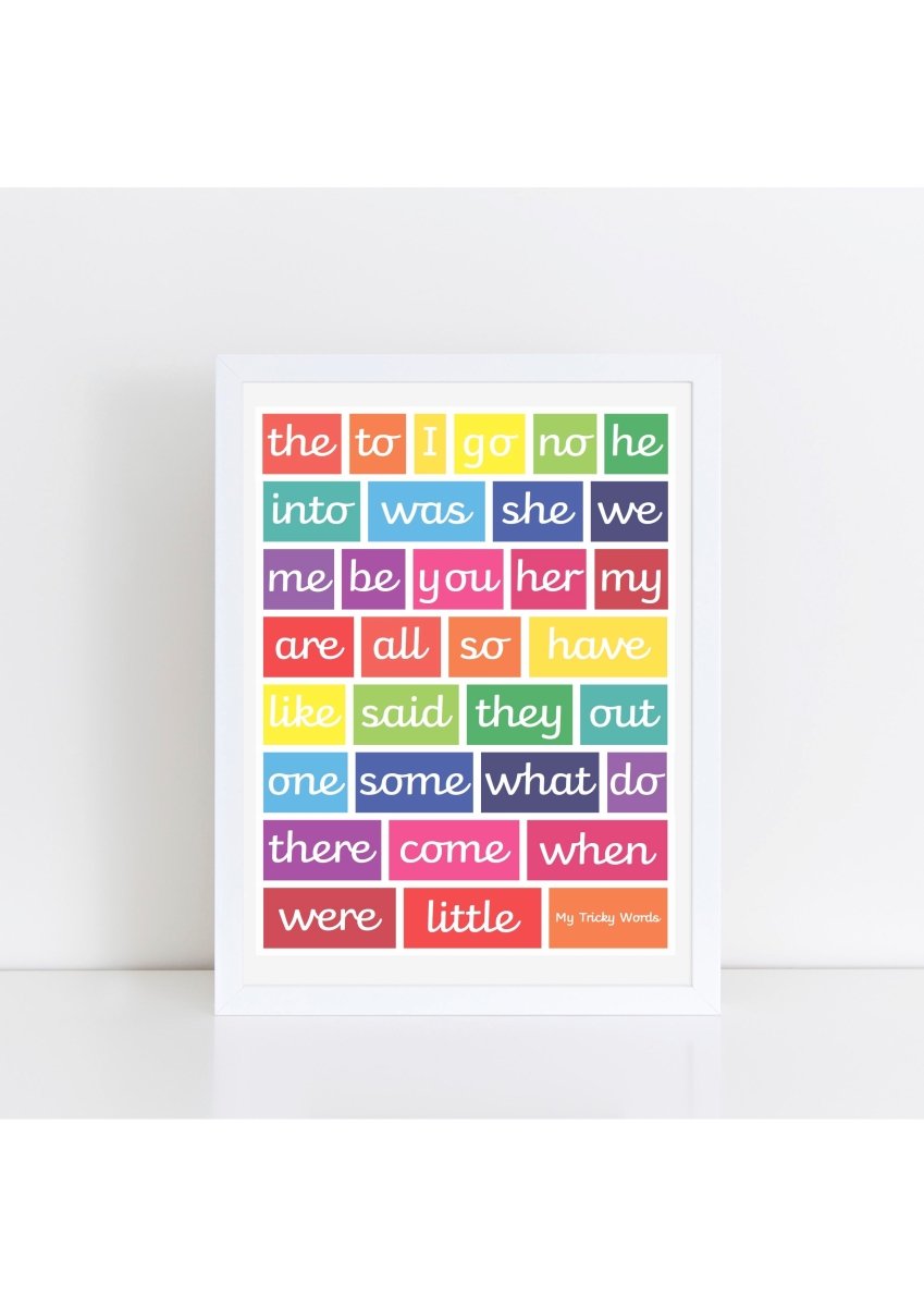 Tricky Words Print - brights – Education for children, available at Learning Bugs UK