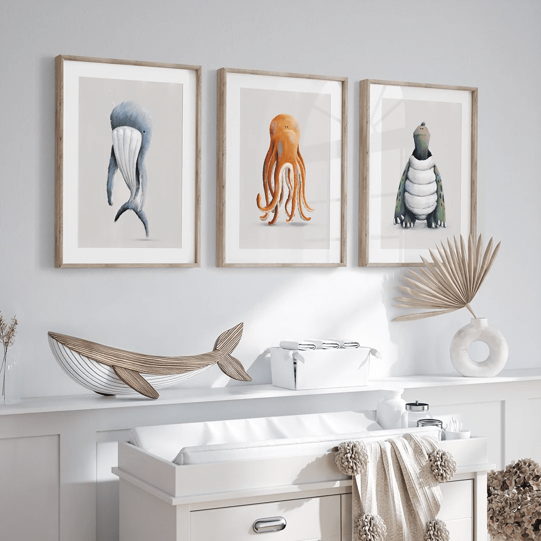 Under the Sea Nursery Prints Set of 3 – Print Sets for children, available at Learning Bugs UK