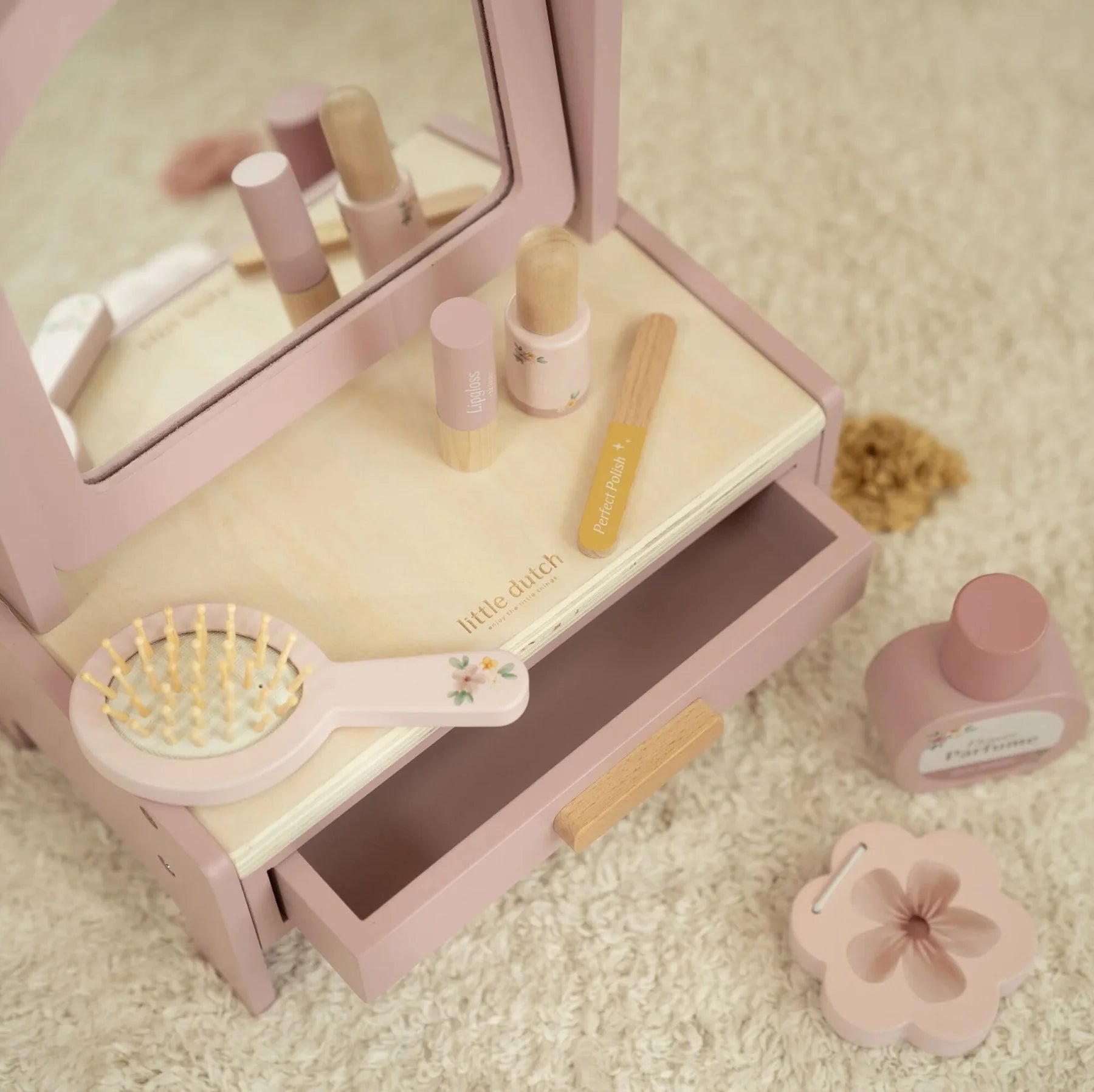 Little Dutch Wooden Vanity Table – for children, available at Learning Bugs UK