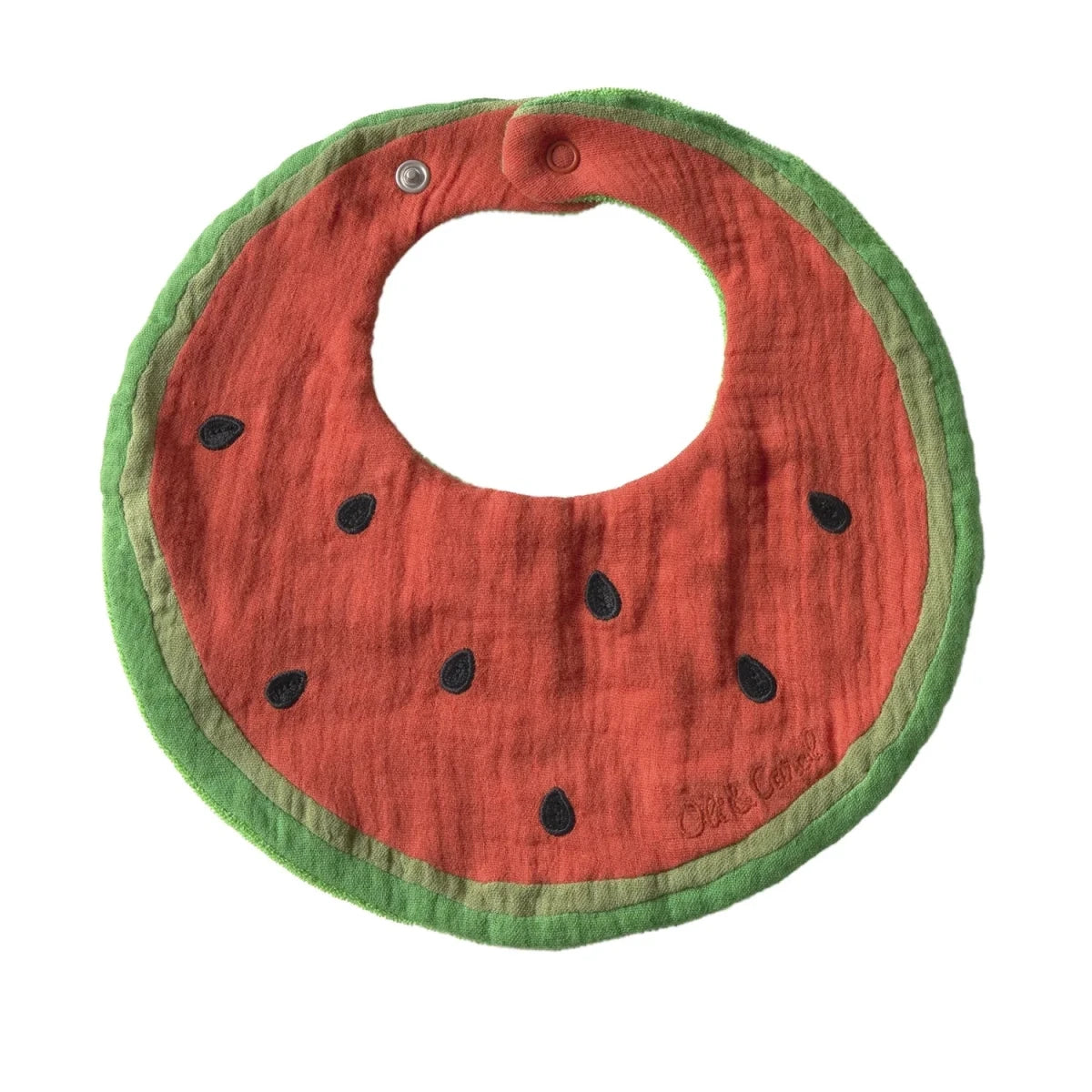 Oli&Carol Wally the Watermelon Feeding Bib – Tableware & Cutlery for children, available at Learning Bugs UK