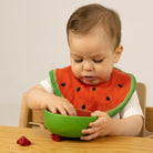 Oli&Carol Wally the Watermelon Feeding Bib – Tableware & Cutlery for children, available at Learning Bugs UK