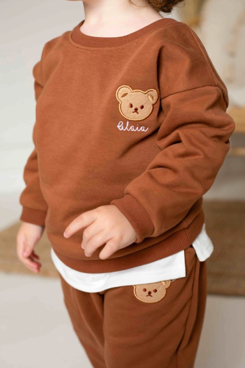 The Cozy Ultimate Bear Tracksuit, Playsuit + Socks Personalised Gift Box – Gift Sets for children, available at Learning Bugs UK
