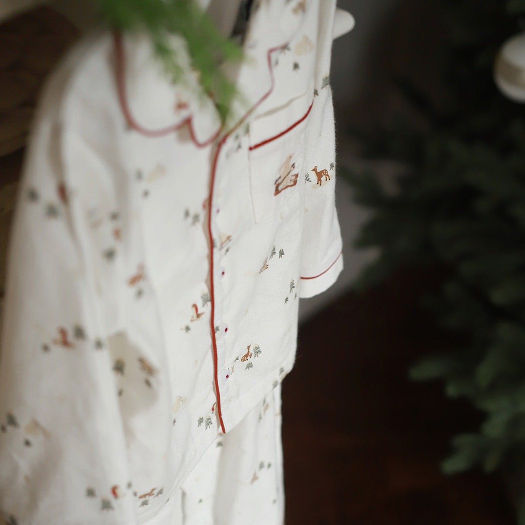 Buy Children's Christmas Flannel Pyjamas - Winter Ski, Red Trim | Christmas for kids by Learning Bugs UK