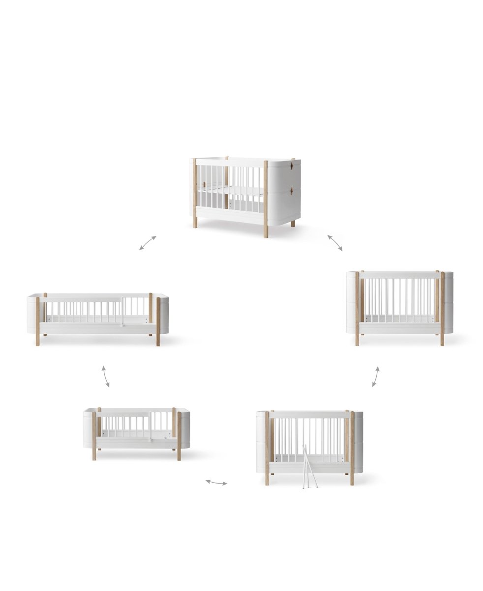 Mini+ Cot Bed Incl. Junior Kit - White (0-9 Years) – Cot Beds for children, available at Learning Bugs UK