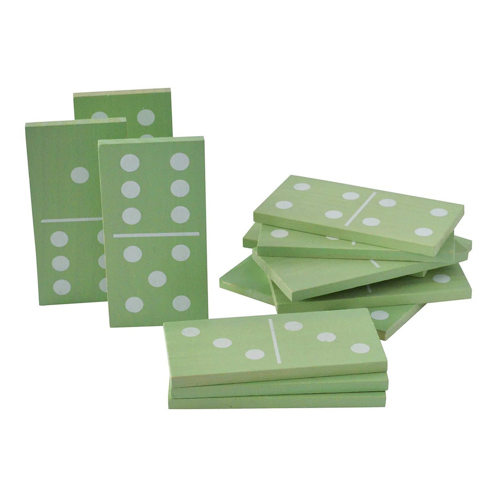 Large Wooden Dominoes - Mint-Coloured Garden Set by Traditional Garden Games - Learning Bugs UK