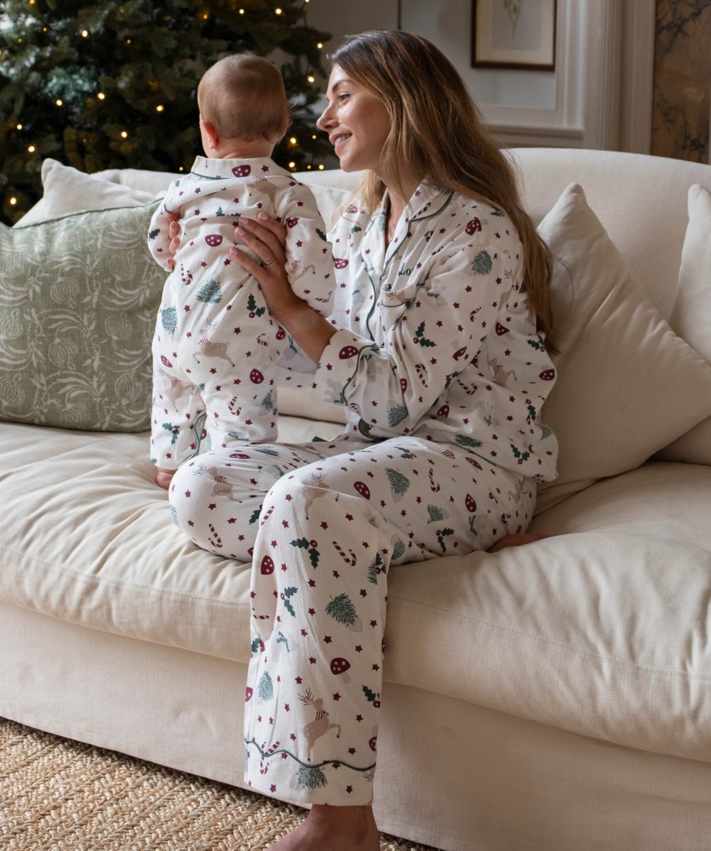 Avery Row Women's Flannel Pyjamas - Christmas Carousel – Christmas for children, available at Learning Bugs UK