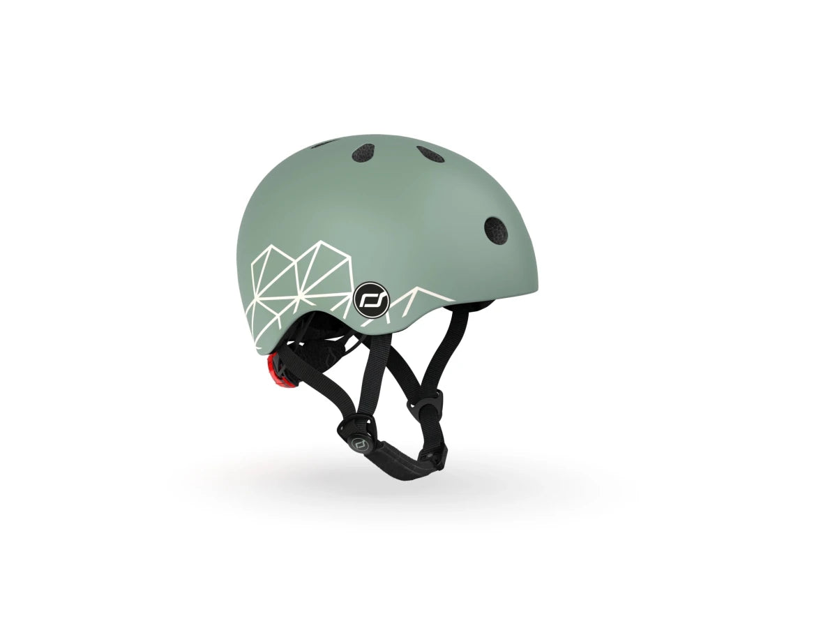 Scoot & Ride toddler helmet with Green Lines print, size XXS-S