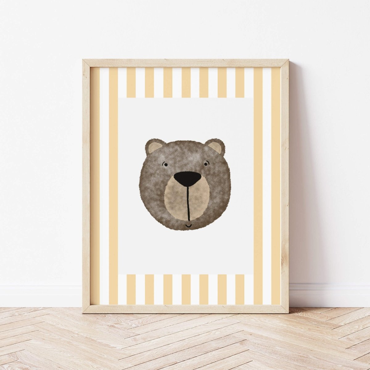 Bear Print - Yellow Stripes – for children, available at Learning Bugs UK