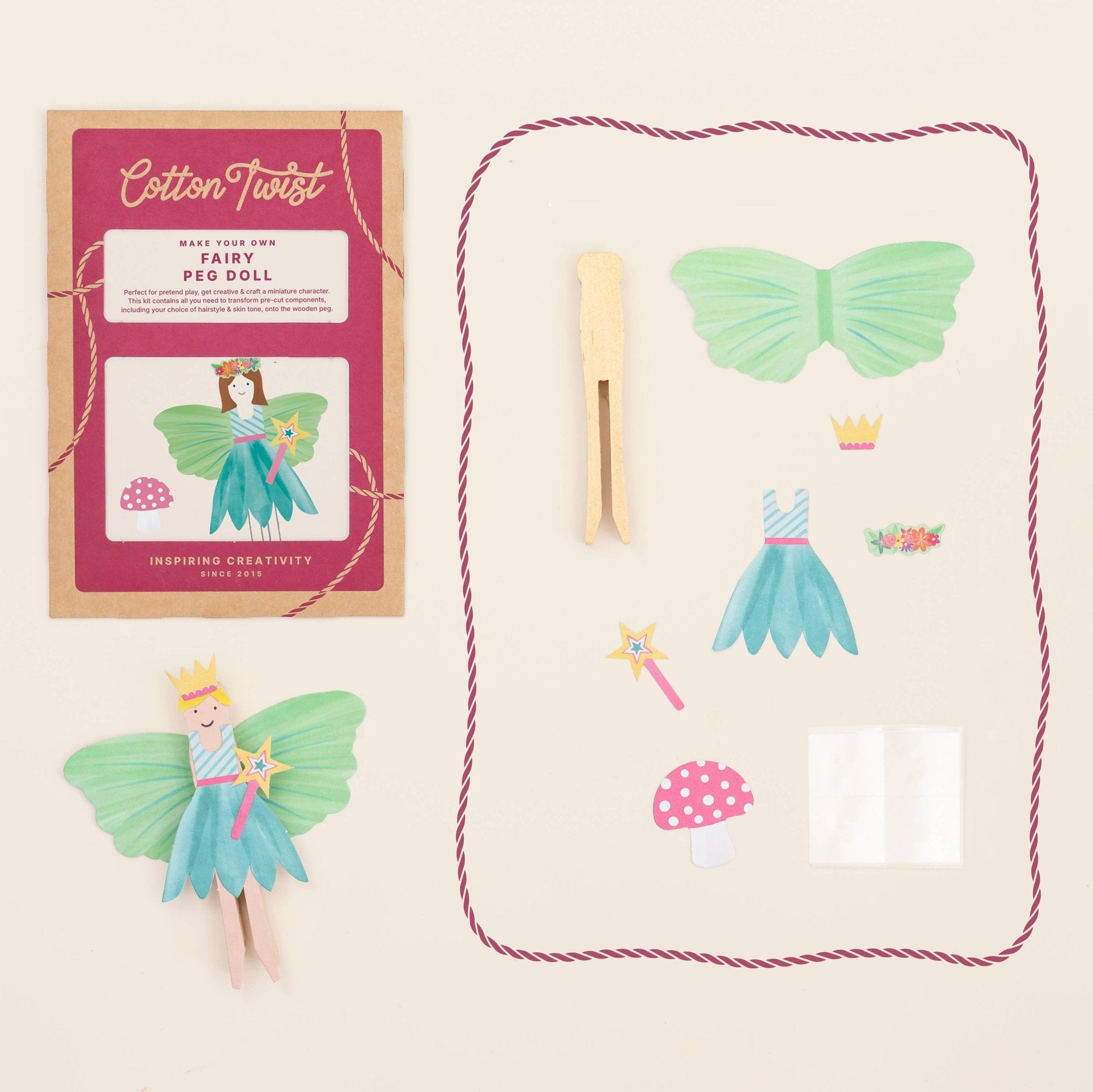 Buy Make Your Own Fairy Peg Doll | Art and Craft Box for kids by Learning Bugs UK