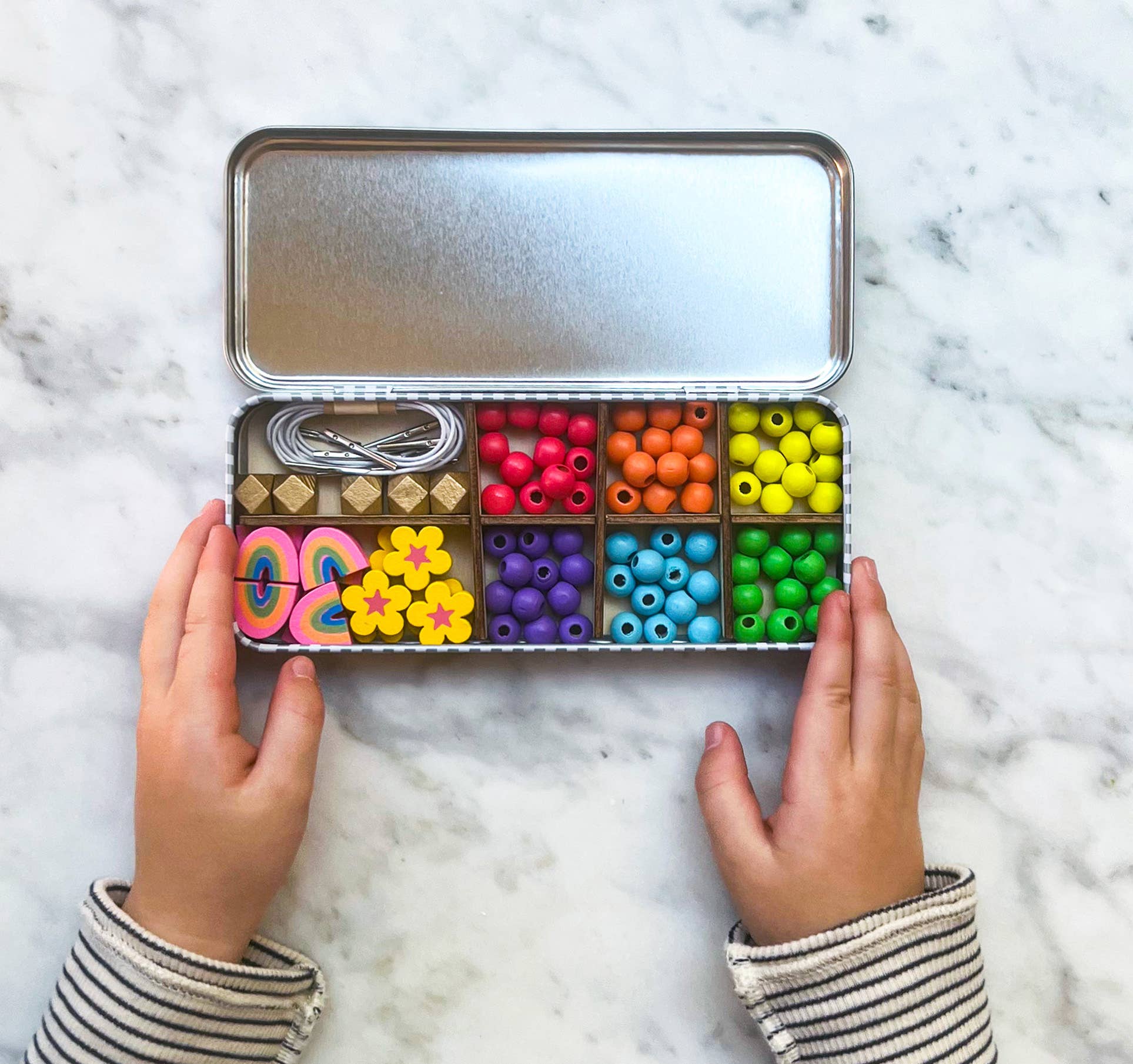 Buy Rainbow Bracelet Bead Kit | Art and Craft Box for kids by Learning Bugs UK