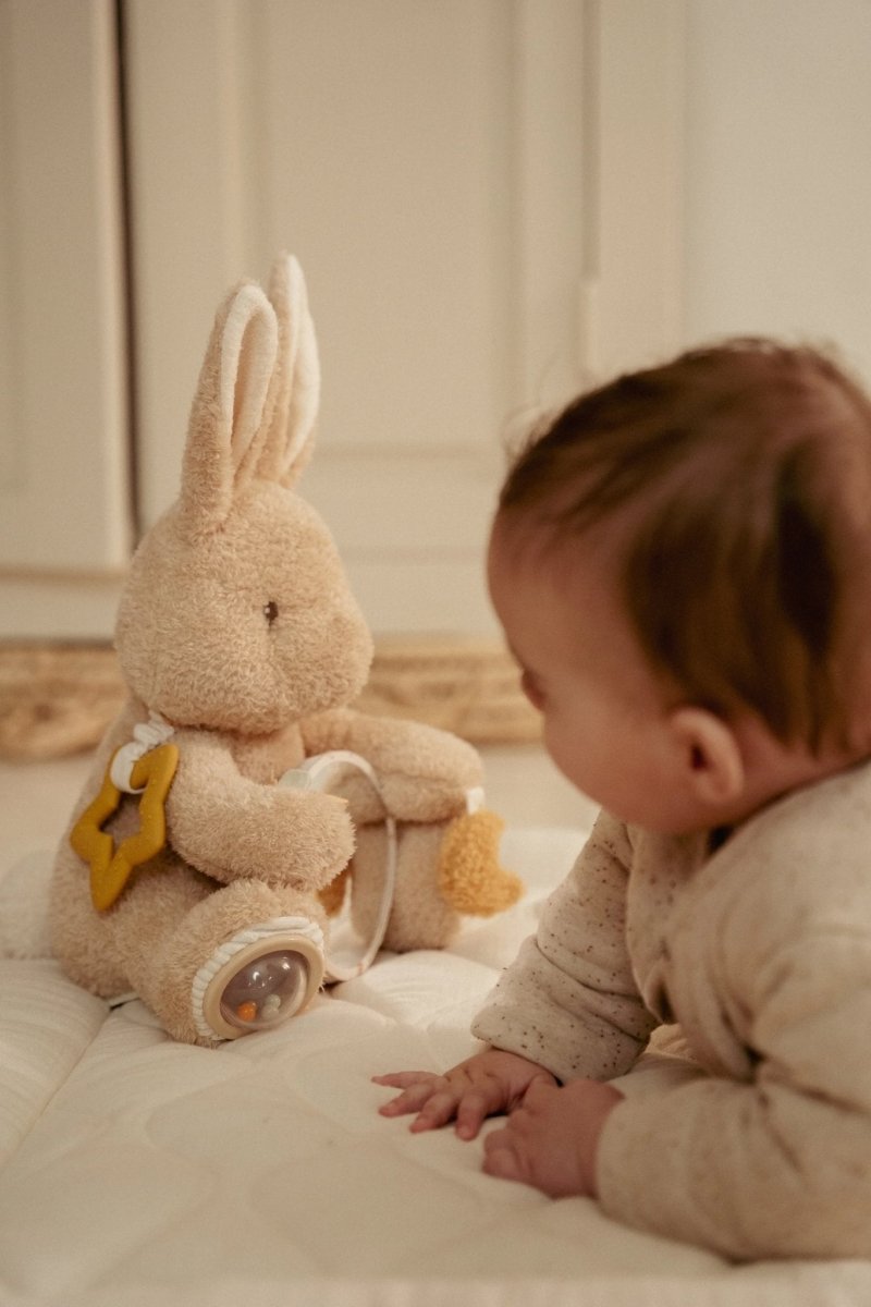 Activity Cuddle Toy Baby Bunny – for children, available at Learning Bugs UK