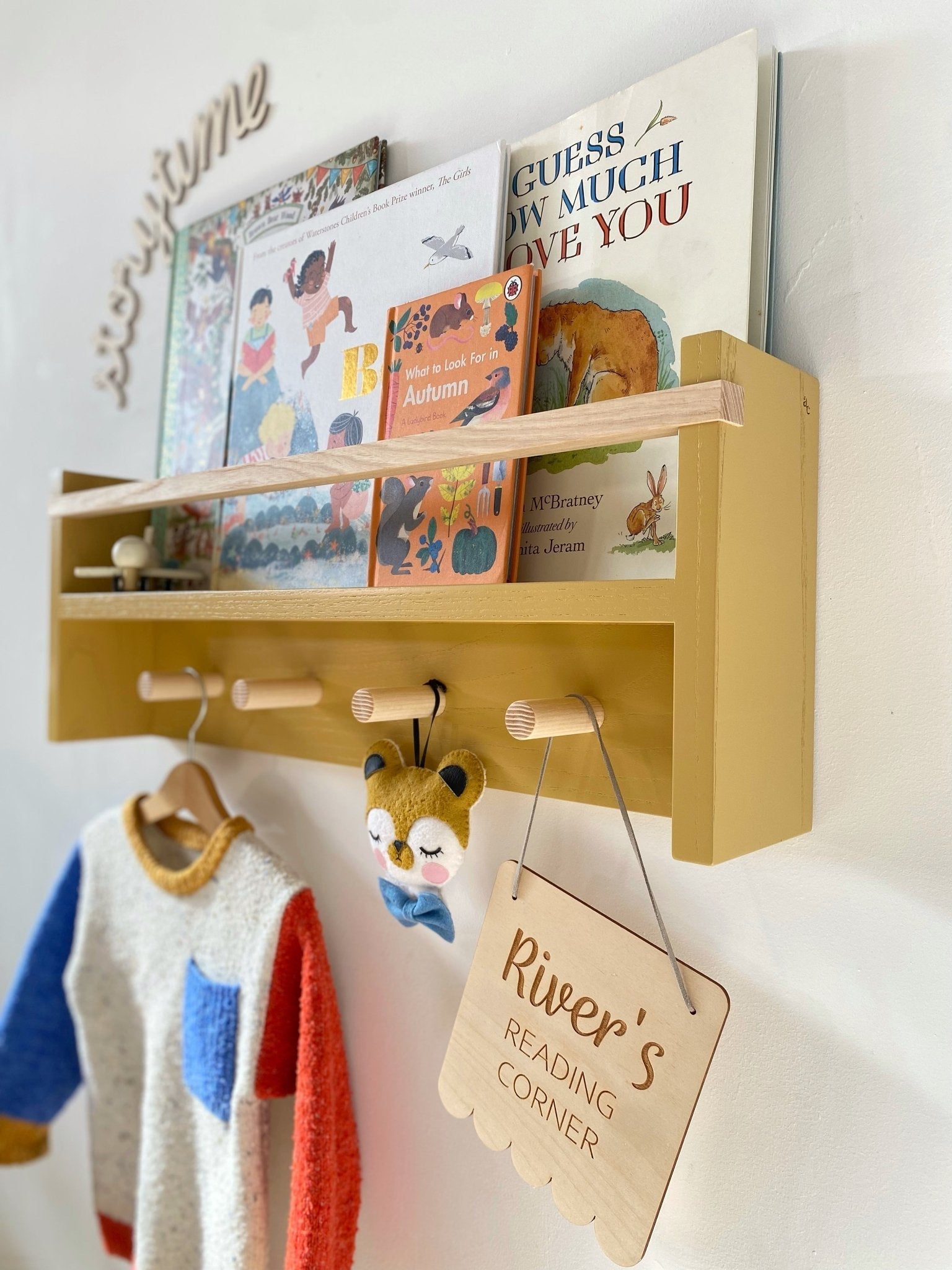 Buy Autumns Corner - The Colour Pop Peg Rail Bookshelf | Bookshelf for kids by Learning Bugs UK