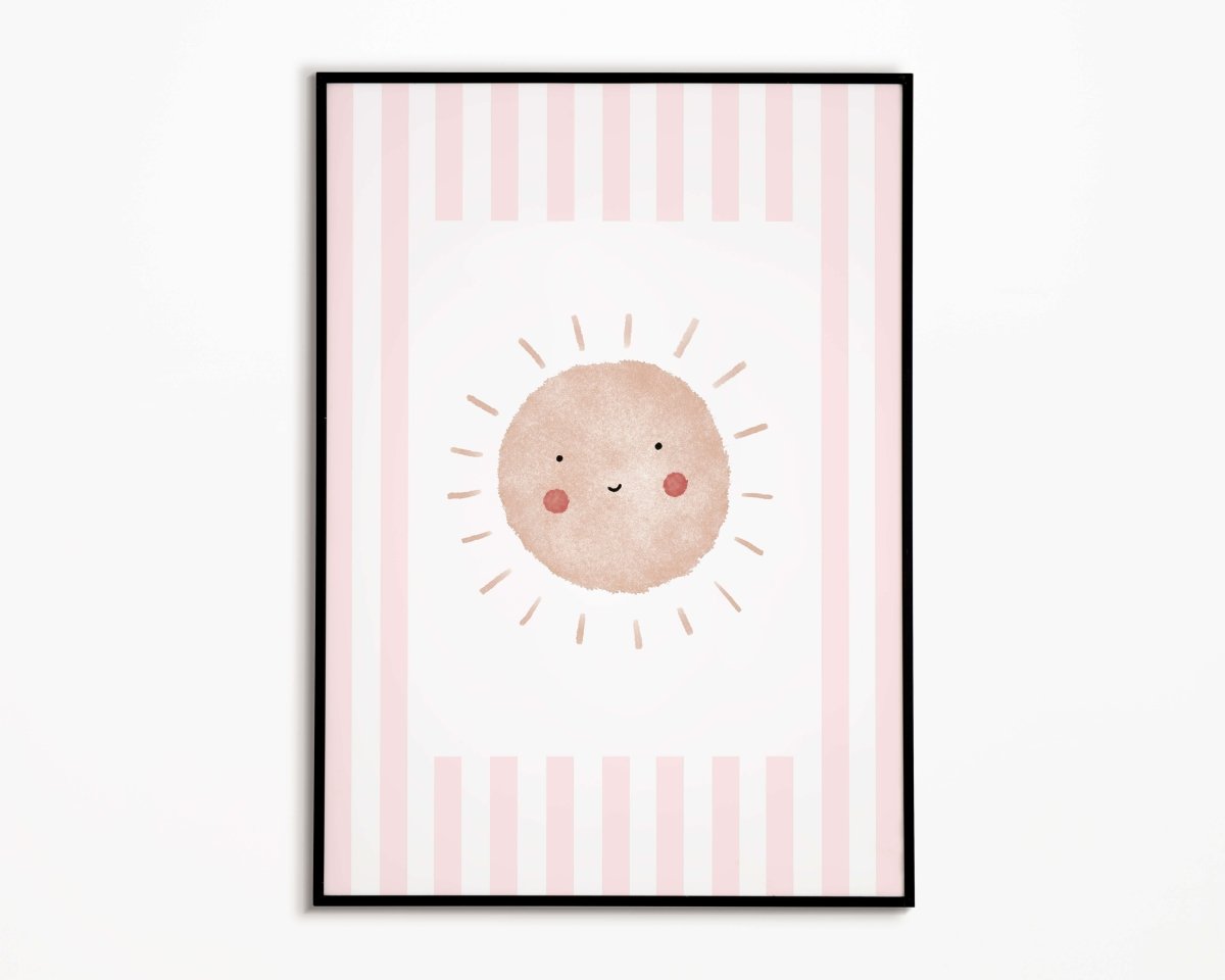 Boho Sunshine Print - Pale Pink Stripes – for children, available at Learning Bugs UK